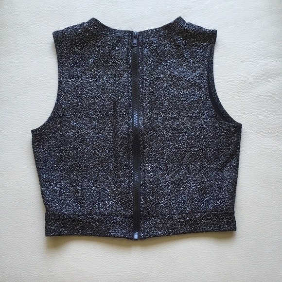 Design Lab Black/Silvery Crop Top - Picture 2 of 3